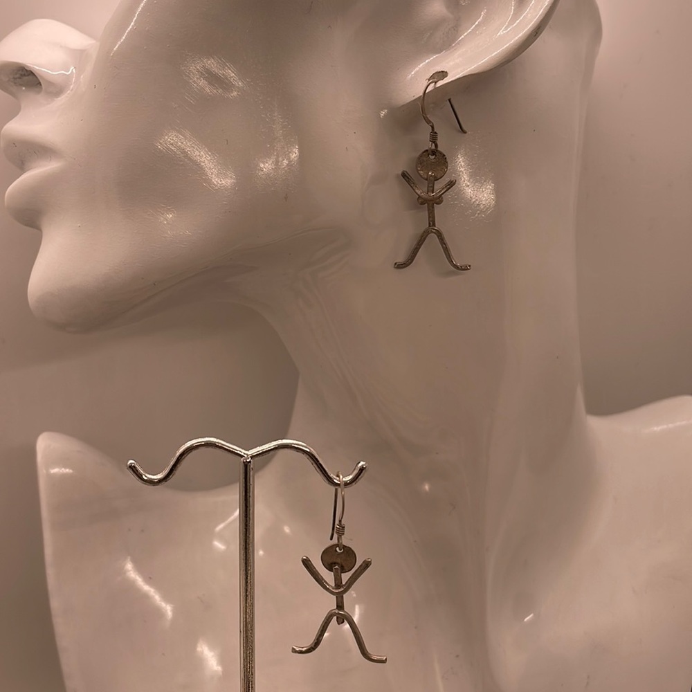 Adam & Eve Pewter Hook Earrings